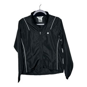 Pearl Izumi Jacket Womens Large Windbreaker Black Full Zip Cycling Riding Biking